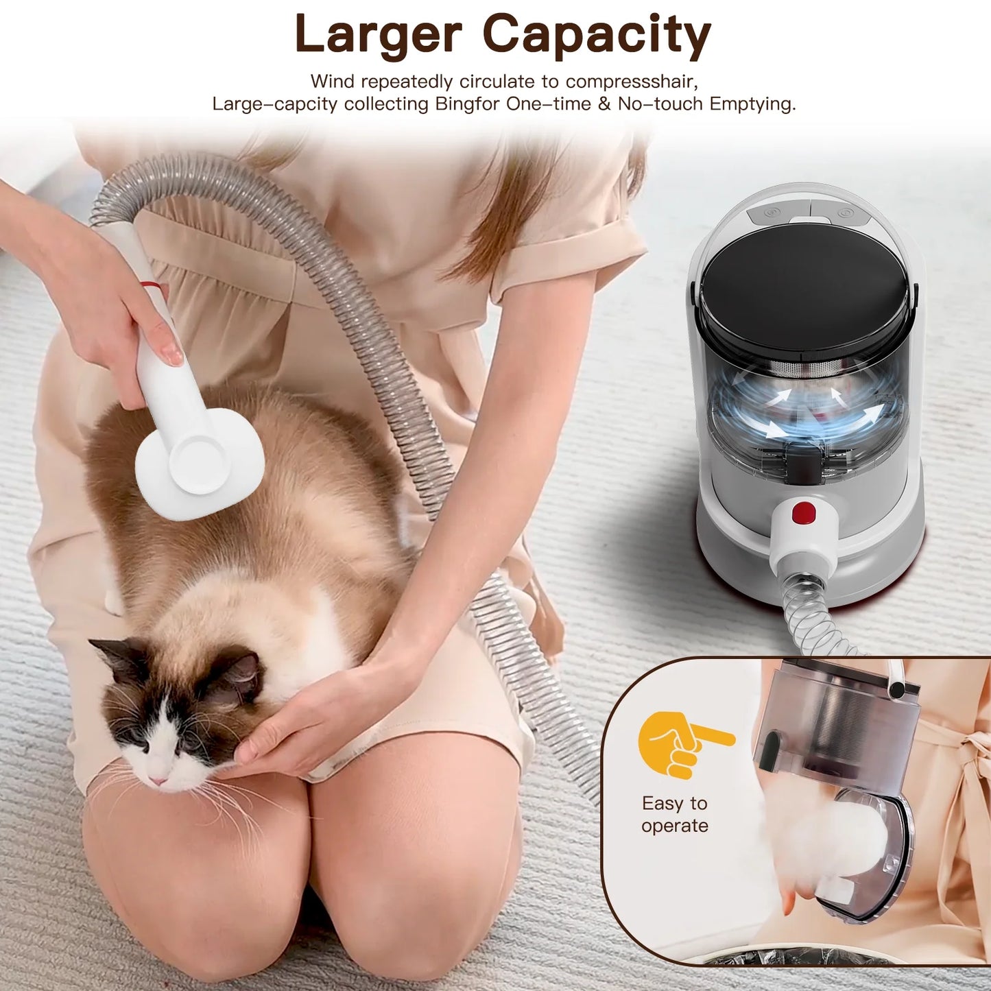 Pet Grooming Kit, Pet Grooming Vacuum, 7 Pet Grooming Tools, Pet Hair Clipper for Dogs/Cats/Other Animals