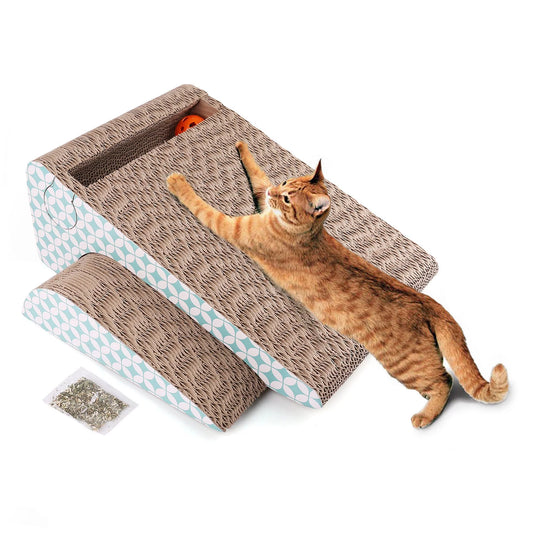 Cat Scratcher Cardboard, Removable Cat Scratching Pad with Ball